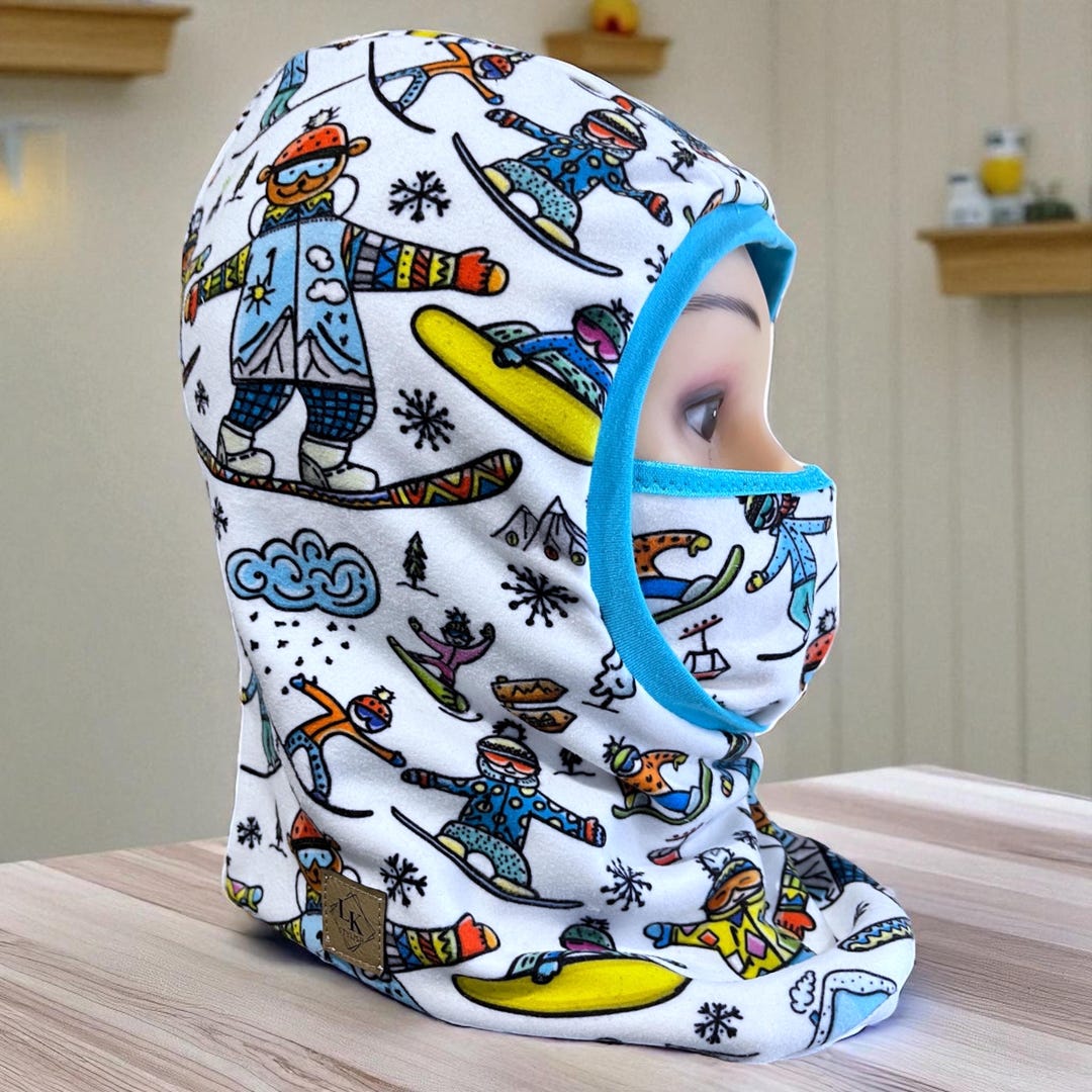 Falling Snow Toque Balaclava, Fleece Toque, Head Warmer, Neck Warmer, Winter Hood, Child ...