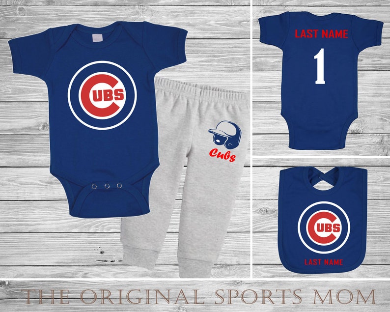 3pc Personalized Chicago Cubs Jersey 