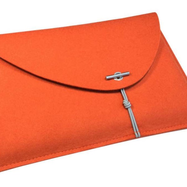Orange MacBook 15 softcover tailor-made felt bag MacBook 16 two pocket laptop sleeve
