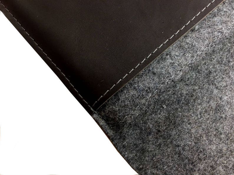 classic stylish Laptop bag Notebook cover from calfskin and felt birthday present leather-felt sleeve for iPad Pro 129 with pencil holder