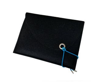 VENTE! Sac en feutre noir avec 2 compartiments pour Kindle, protection en feutre sur mesure pour e-book