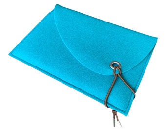 Housse de tablette en feutre de couleur feutre turquoise iPad mini pochette de couleur féminine pour iPad mini