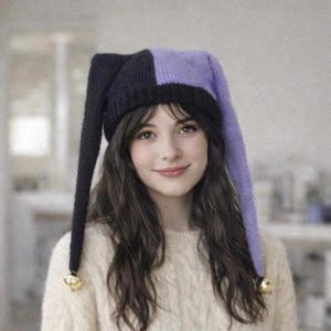 Jester Knit Hat with Bells - Customizable Two Pointed Ear Beanie – Gothic Festival Hat