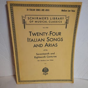 Vtg Italian Songs And Arias Med Low Voice Schirmer&#39;s Library Of Musical Classics
