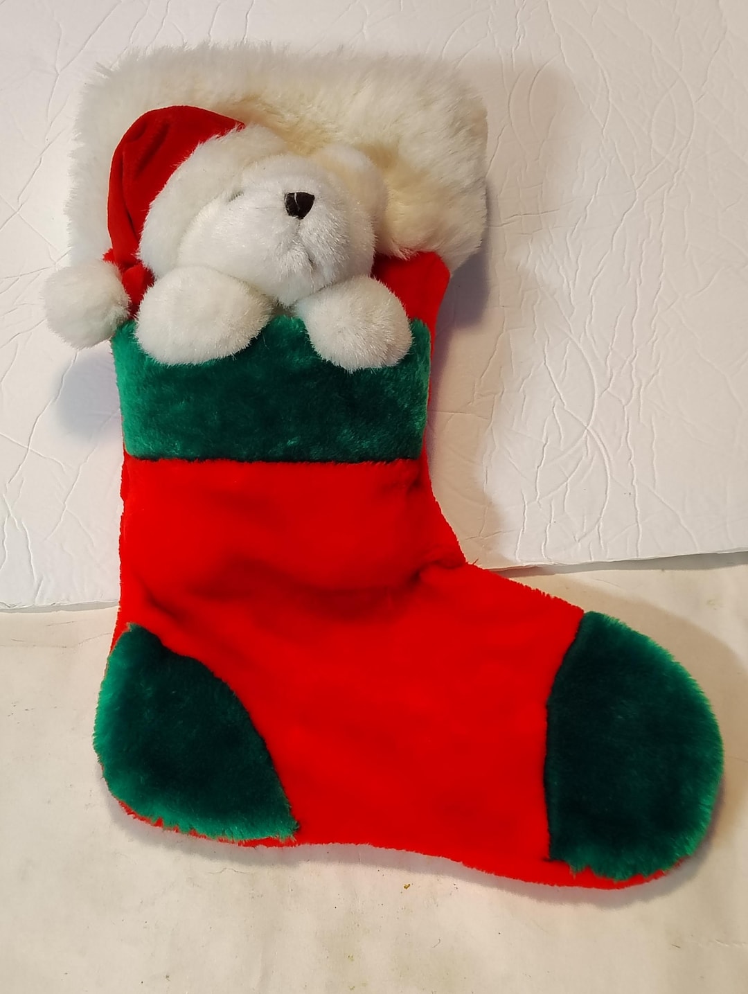 Teddy Bear Christmas Stocking 3D Vintage 90's NEW 18" - Etsy