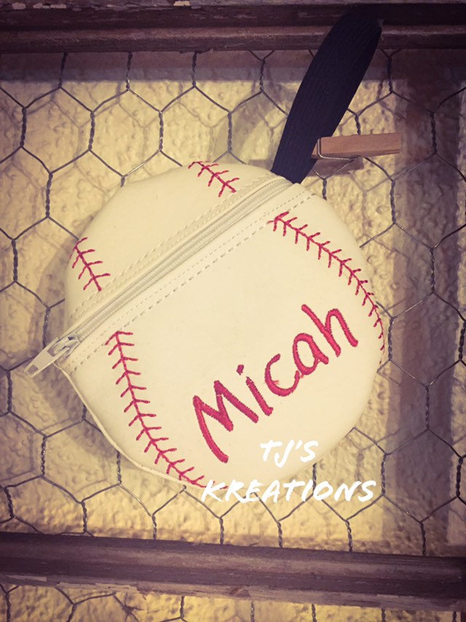 Personalized Softball Baseball Coin purse Etsy