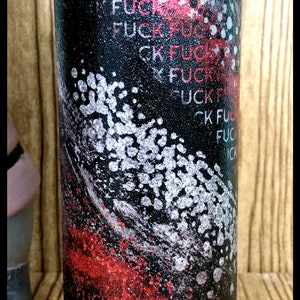 Black & Red Glitter F*ck 20oz Tumbler