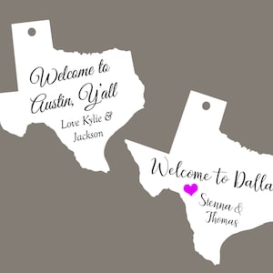 All 50 States /Texas Party, Wedding, Gift Tags, Kraft/White, w/Holes, Party/Drink Tags, 3.5, 4.5 or 5.5 inches. Add Text, FfREE shipping