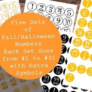 Fall Halloween Number Set: Printable Party Favors (Digital Download)