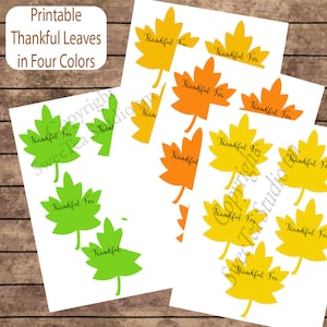 Imprimible Otoño Agradecido, Hojas de Arce de Acción de Gracias, PDF y JPG