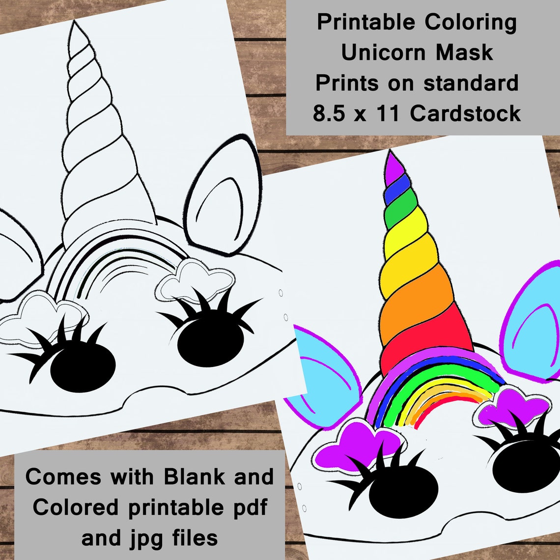 Printable Unicorn Birthday Party, Halloween Mask, Fairytale Party ...