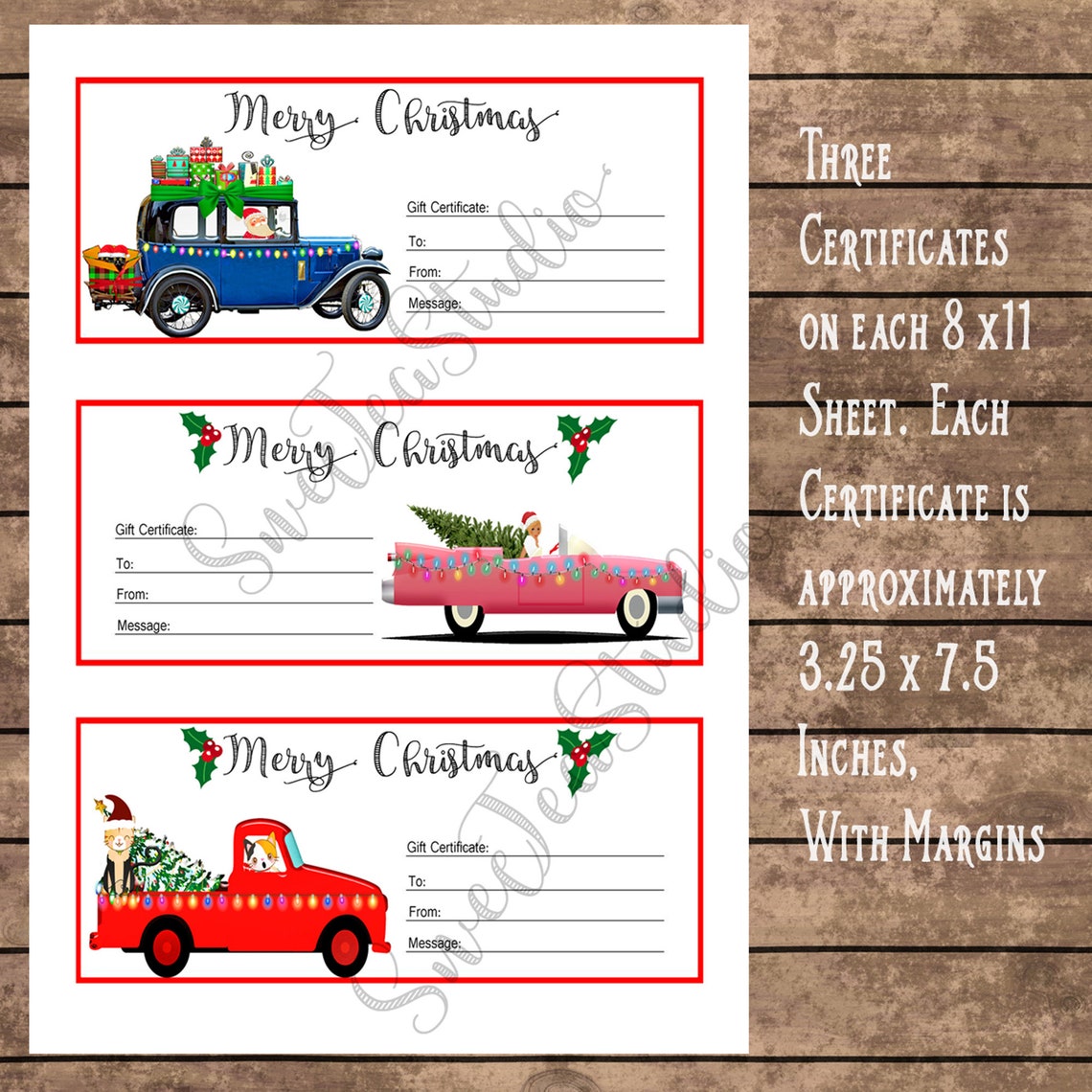Christmas Vacation/cars and Trucks Roadtrip Holiday Printable Gift ...