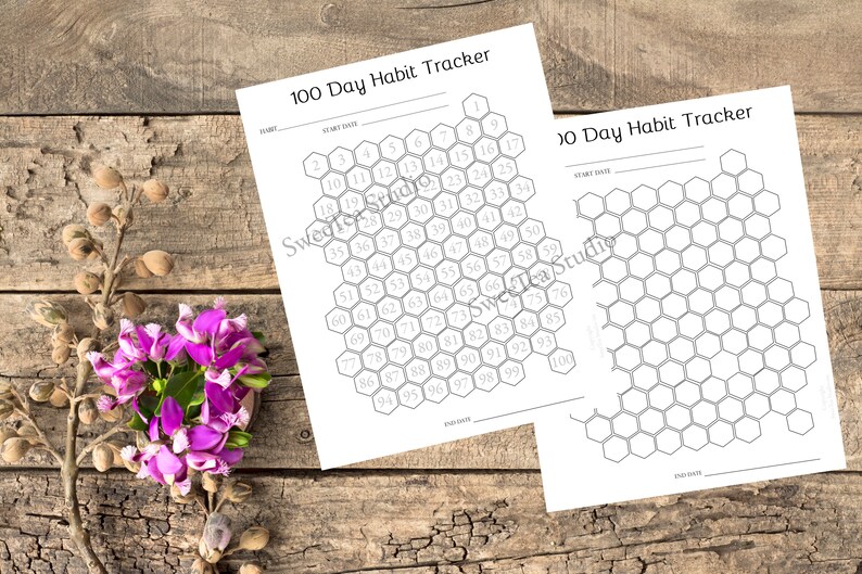 100 Days Habit Tracker Four Fun Printable Pages | Etsy 100 Days Habit Tracker Four Fun Printable Pages | Etsy