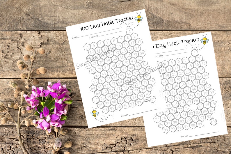 100 Days Habit Tracker Four Fun Printable Pages | Etsy 100 Days Habit Tracker Four Fun Printable Pages | Etsy