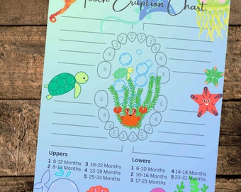 Under The Sea Baby Tooth Chart: 8x11 Print (Instant Download)