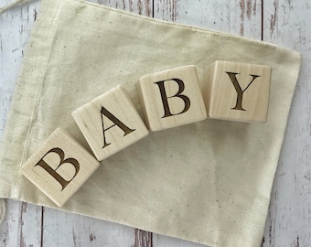 Baby Wooden Blocks | Pregnancy Announcement | Baby Photo Props | Custom Wood Blocks | Personalized Wood Blocks | Baby Gift | Nursery decor