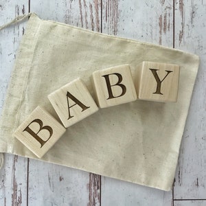 Baby Wooden Blocks | Pregnancy Announcement | Baby Photo Props | Custom Wood Blocks | Personalized Wood Blocks | Baby Gift | Nursery decor