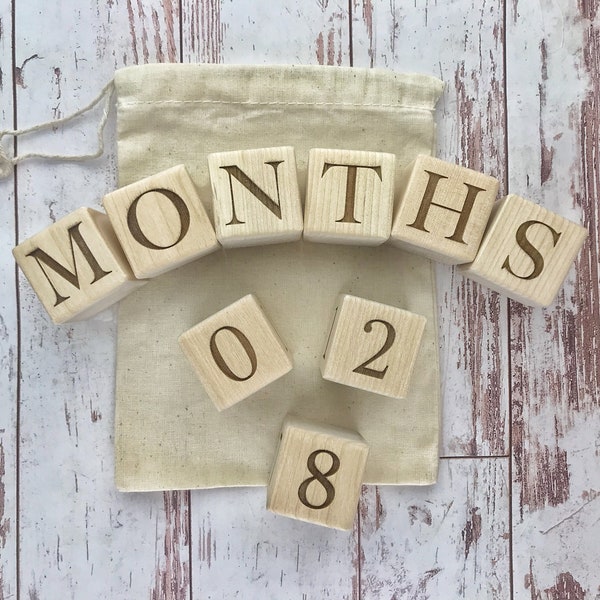 Baby Milestone Blocks | Baby Age Blocks | Month Milestone Blocks | Wood Age Blocks | Baby Blocks | Monthly Milestones