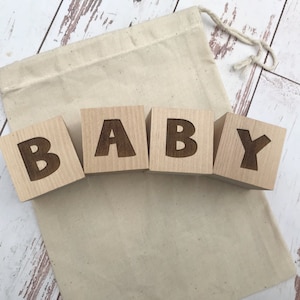 Baby Wooden Blocks Pregnancy Announcement Baby Photo Props Custom Wood Blocks Personalized Wood Blocks Baby Gift Nursery decor image 3