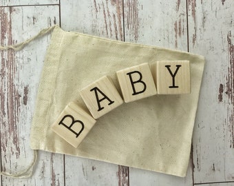 Baby Wooden Blocks | Personalized Baby Gift | Pregnancy Announcement | Baby Photo Props | Baby Shower Gift | New Baby Gift