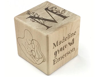 Infant Loss Memorial Keepsake Baby Block. Pregnancy Loss Miscarriage Custom Engraved Wood Block. Personalized Baby Loss Keepsake Gift.