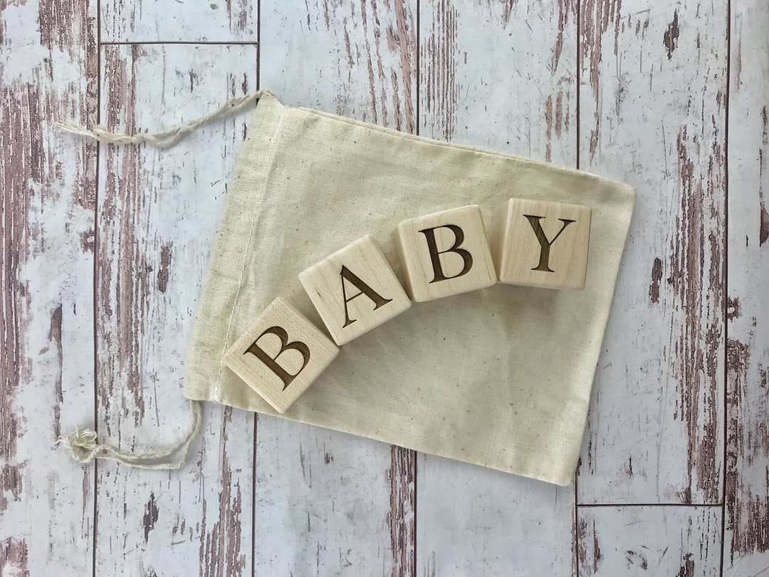 Baby Wooden Blocks Pregnancy Announcement Baby Photo Props Custom Wood