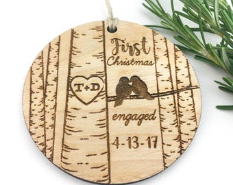 Personalized First Christmas Engaged Ornament | Custom Ornament Engaged | Wedding Christmas Ornament | Custom Wedding Ornament