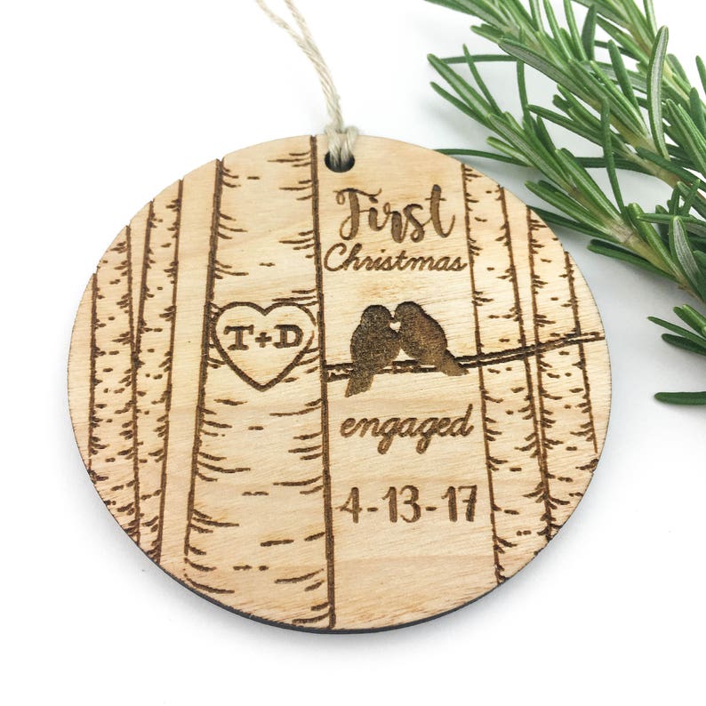 Personalized First Christmas Engaged Ornament Custom Ornament Engaged Wedding Christmas Ornament Custom Wedding Ornament image 1