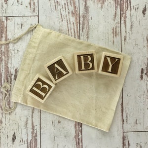 Baby Wooden Blocks Personalized Baby Gift Pregnancy Announcement Baby Photo Props Baby Shower Gift New Baby Gift Serif Embossed