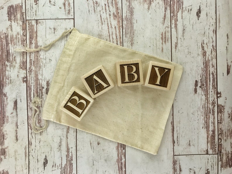 Baby Wooden Blocks Personalized Baby Gift Pregnancy Announcement Baby Photo Props Baby Shower Gift New Baby Gift Serif Embossed