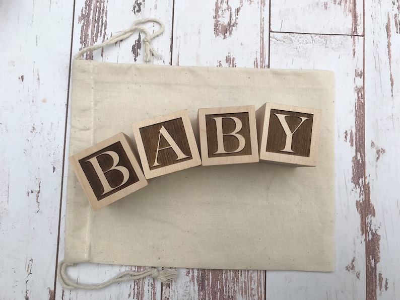 Baby Wooden Blocks Pregnancy Announcement Baby Photo Props Custom Wood Blocks Personalized Wood Blocks Baby Gift Nursery decor image 2