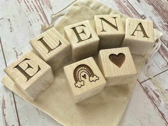 Personalized Baby Blocks Custom Baby Name Blocks Personalized Wood