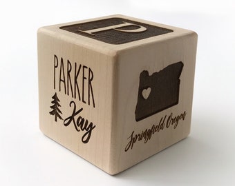 Personalized Baby Block | Baby Keepsake Block | Custom Keepsake Block | Custom Wooden Block | Custom Engraved Wood Block