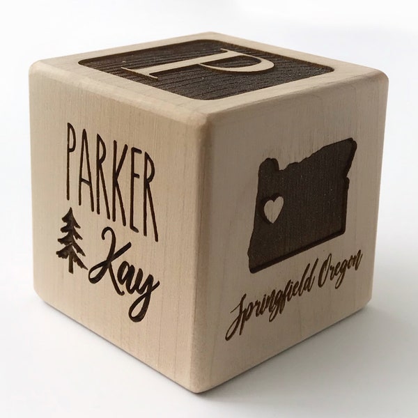 Personalized Baby Block | Baby Keepsake Block | Custom Keepsake Block | Custom Wooden Block | Custom Engraved Wood Block