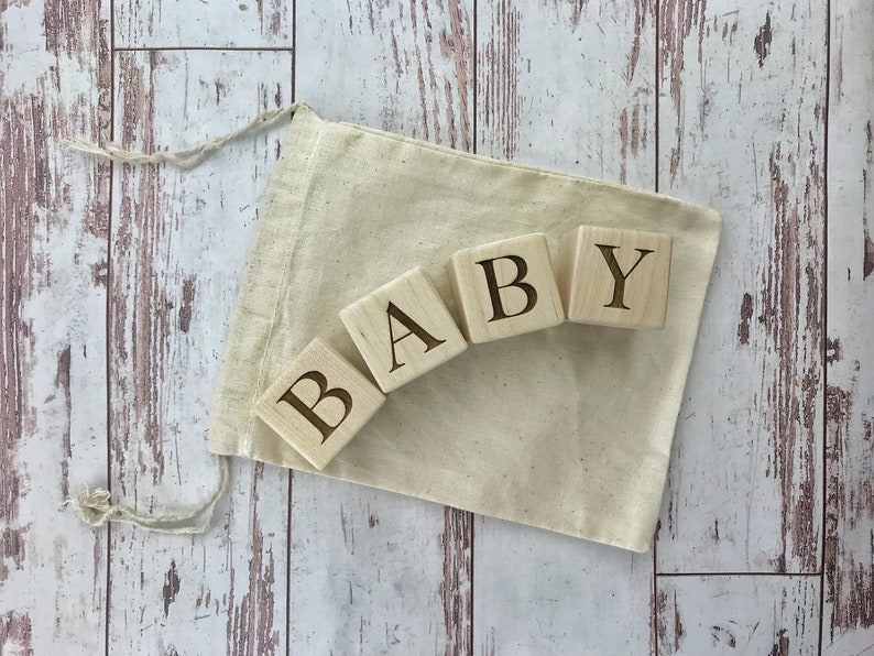 Baby Wooden Blocks Personalized Baby Gift Pregnancy Announcement Baby Photo Props Baby Shower Gift New Baby Gift Serif Regular
