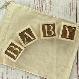 Baby Wooden Blocks Personalized Baby Gift Pregnancy Announcement Baby Photo Props Baby Shower Gift New Baby Gift image 5