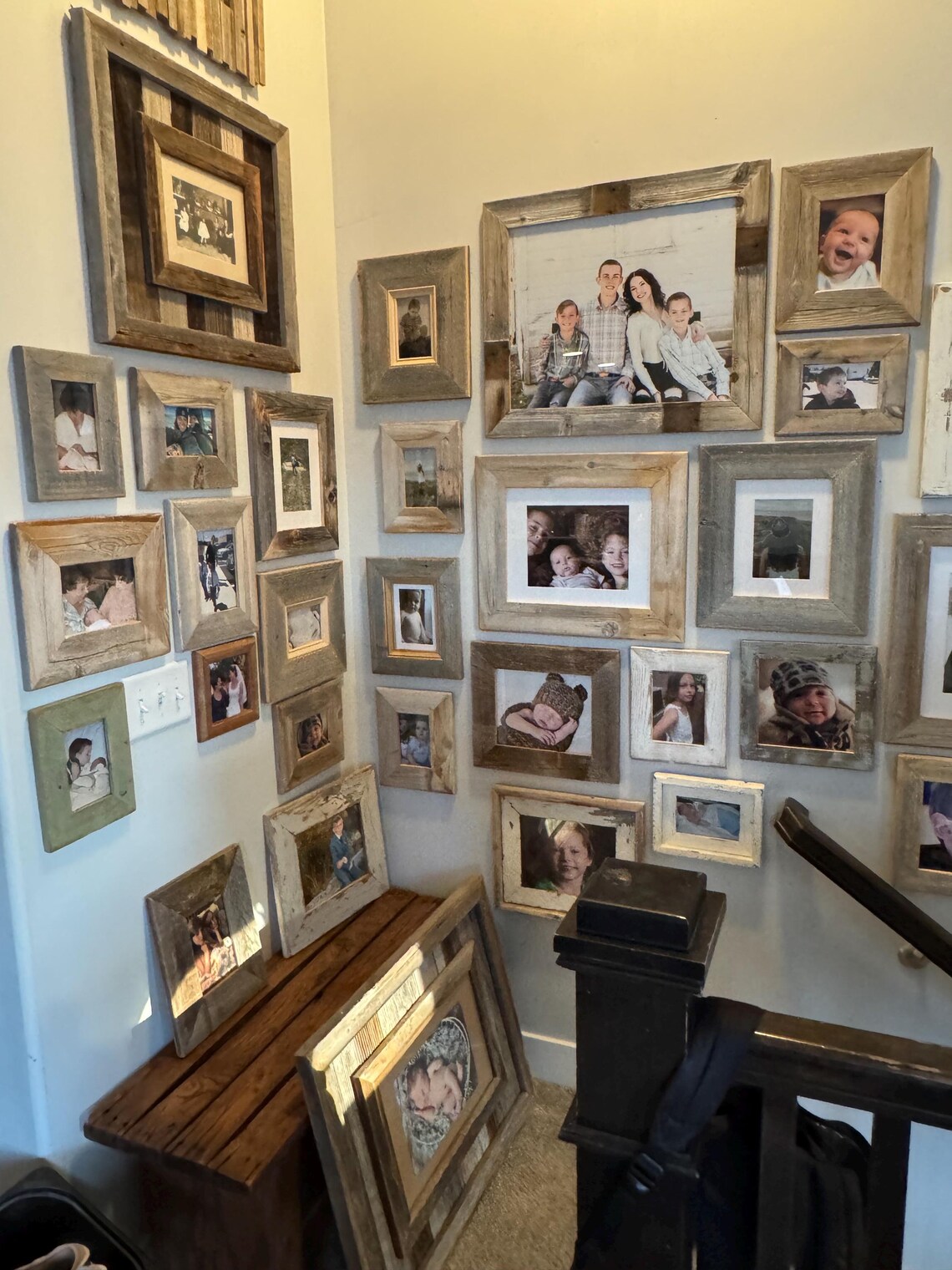 3" Wide, Reclaimed Barn Wood Picture Frame: Handmade Natural Finish ...
