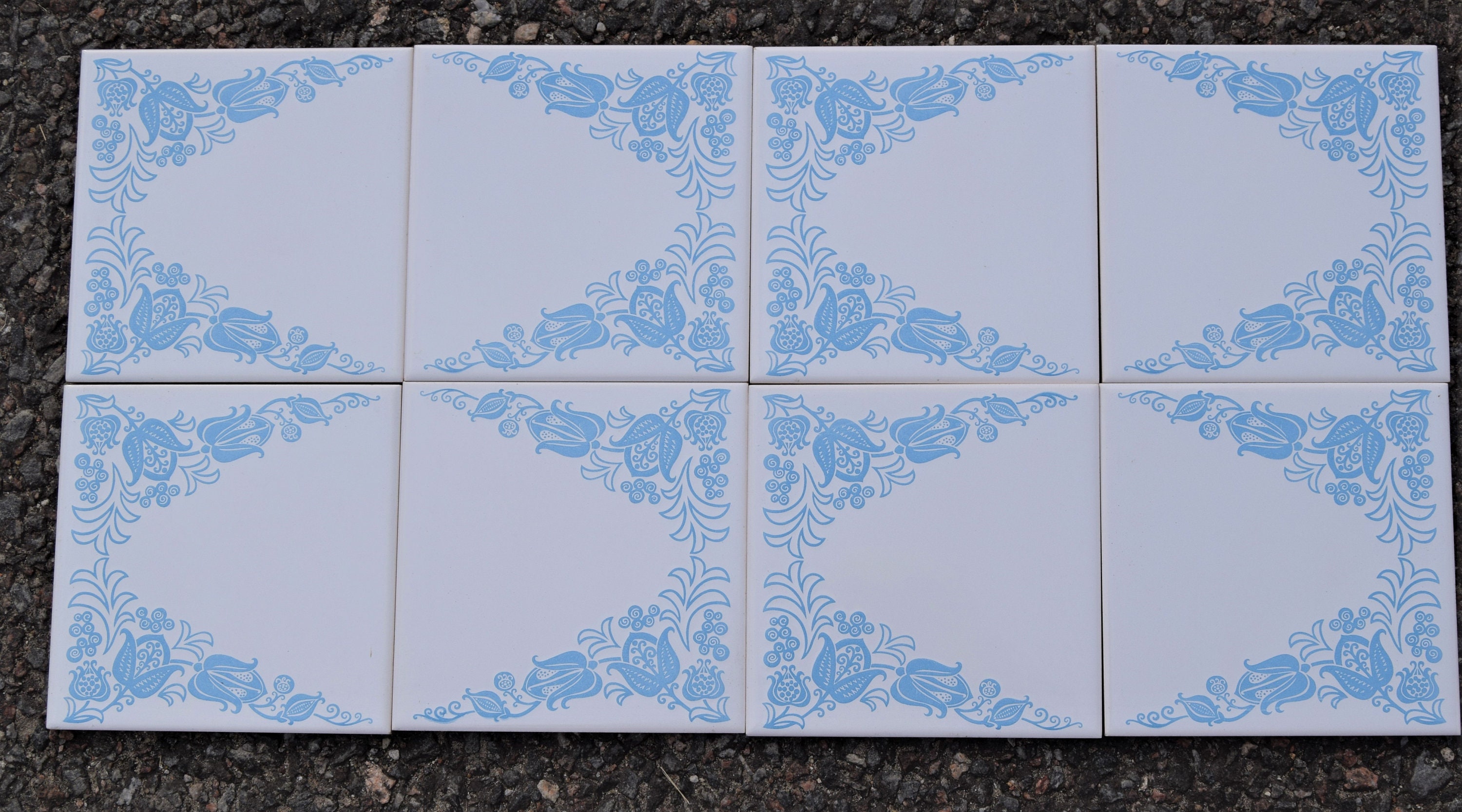 Vintage Ceramic Wall Tiles of New Old Stock / Set of 4 Tiles / Etsy