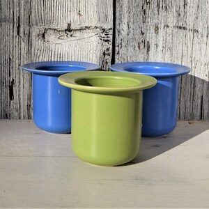 Set of 3 Höganäs Keramik jar Stengod, Sweden / Vintage mustard jar with flared edge / Scandinavian minimalist kitchen decor / H: 8cm 3 inch