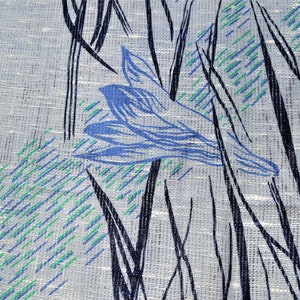 2 Linen unused sheer curtain panels / Wonderful blue bell curtains / Light blue dream / 2 net curtains / 155 x 265 cm / 61 x 104.3 "