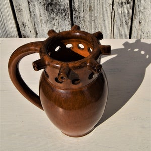 Vintage handmade ceramic jug / Scandinavian design / With exciting design ceramic jug or vase.