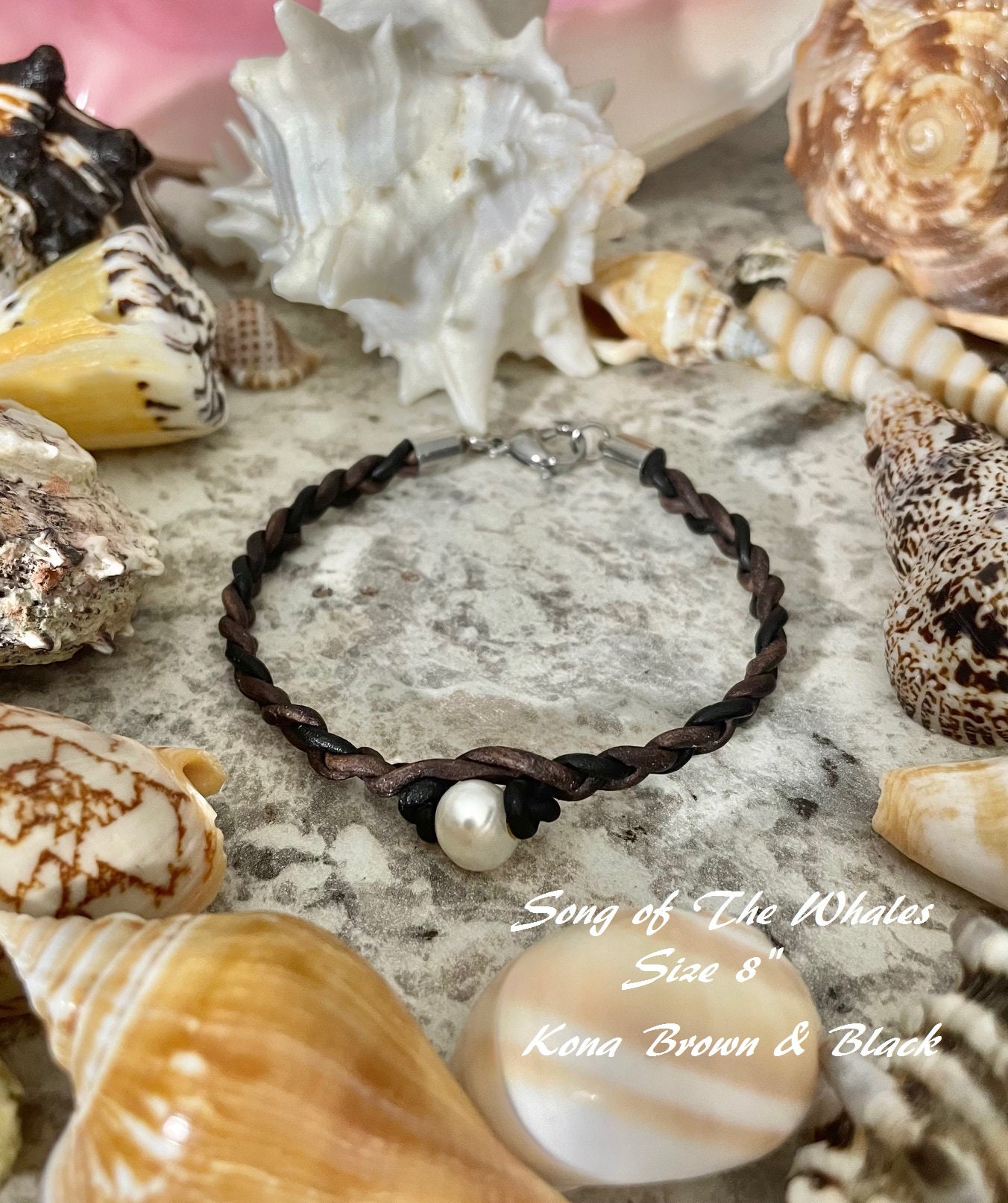 Leather Pearl Bracelet 