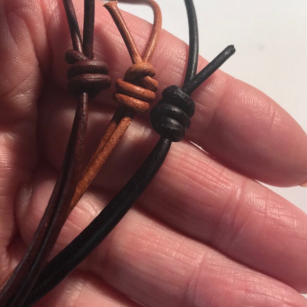 adjustable leather cord necklace, choker necklace, 2mm leather cord choker necklace, expandable leather cord necklace, leather necklace