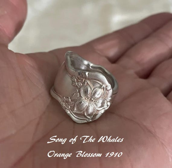 Antique Silver Spoon Rings, Orange Blossom 1910
