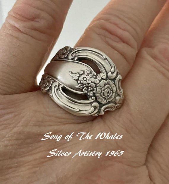 Antique Silver Artistry Spiral Spoon Rings 1965, Silver Artistry Spoon Rings 1965
