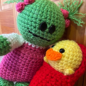 MONA*BIRDIE*BLANKET combo, Nanalan Doll, Nanalan Toy, Mona Doll, Crochet Doll