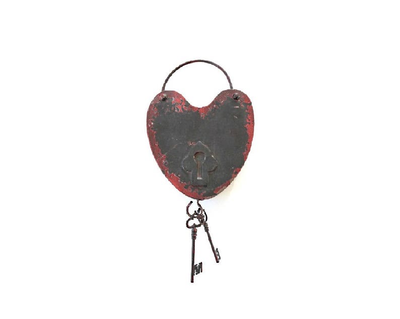 Large Key To My Heart Heart Padlock Heart Decor Heart Etsy