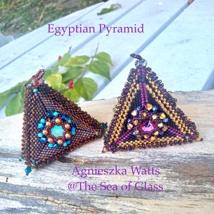 Egyptian Pyramid Pendant Beading Tutorial 3D Seed Bead Jewelry Pattern