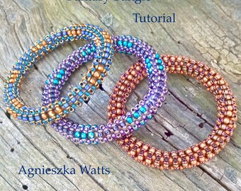 Beading tutorial "Fantasy Bangle" DIY by Agnieszka Watts PDF instant download