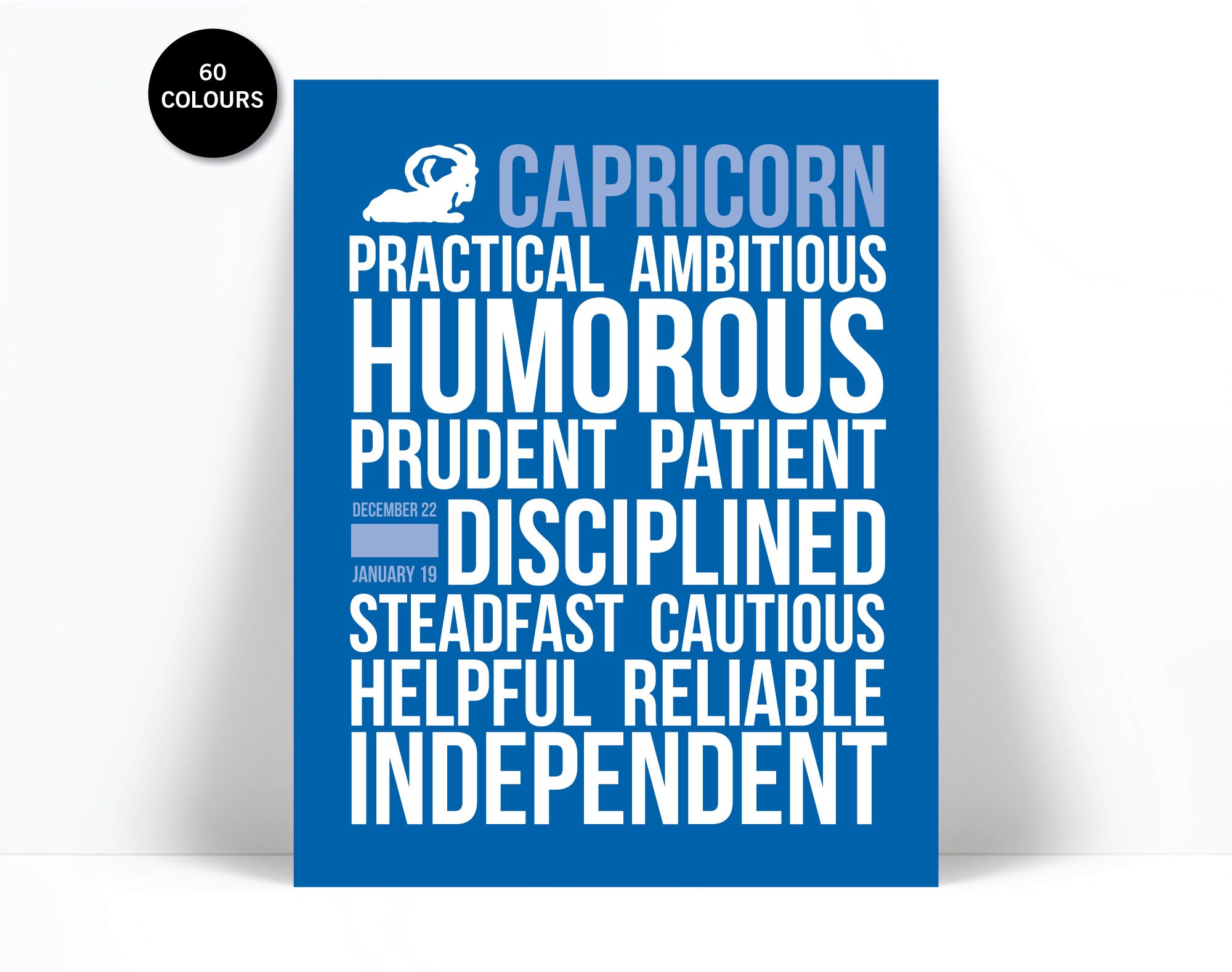Capricorn Personality Character Traits Subway Art Typography Poster  Astrology Zodiac Wall Art Birthday Gift Horoscope Art Print - Etsy